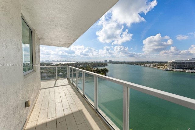 balcony with a water view