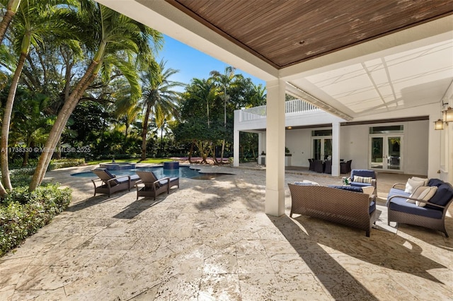 view of patio / terrace featuring an outdoor living space