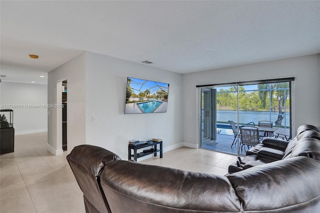 view of tiled living room