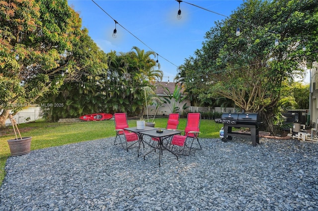 view of patio with a grill