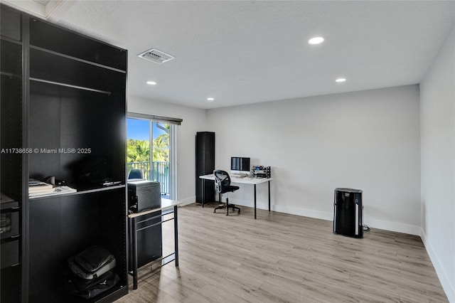 office space featuring wood-type flooring