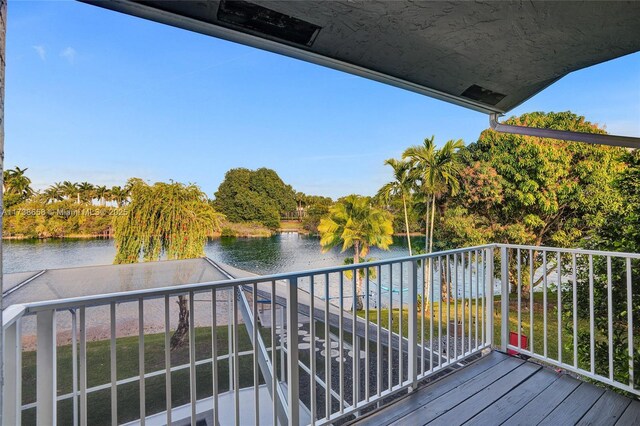 balcony with a water view