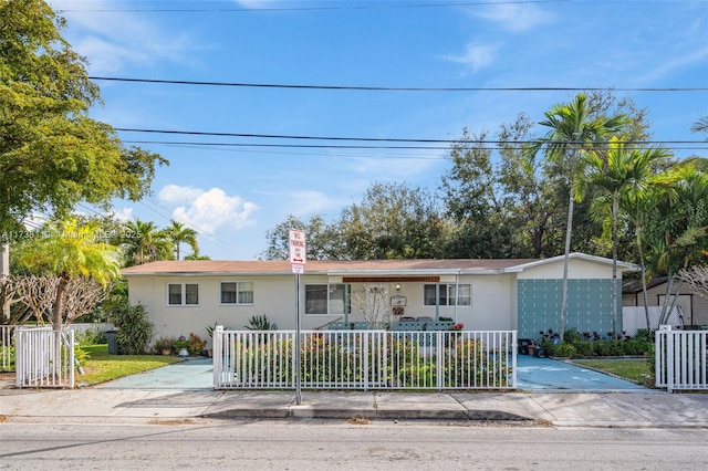 view of single story home