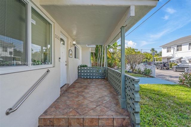 view of patio with covered porch