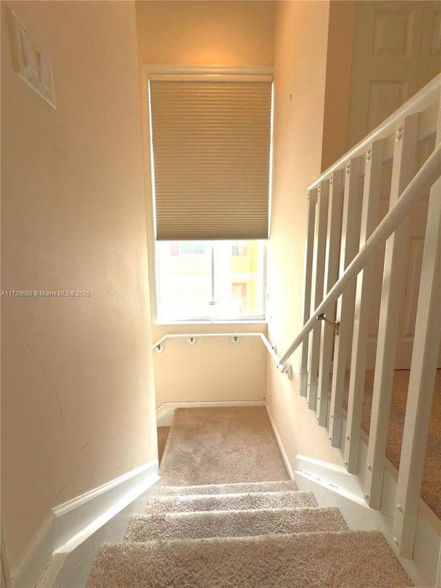 stairs with baseboards