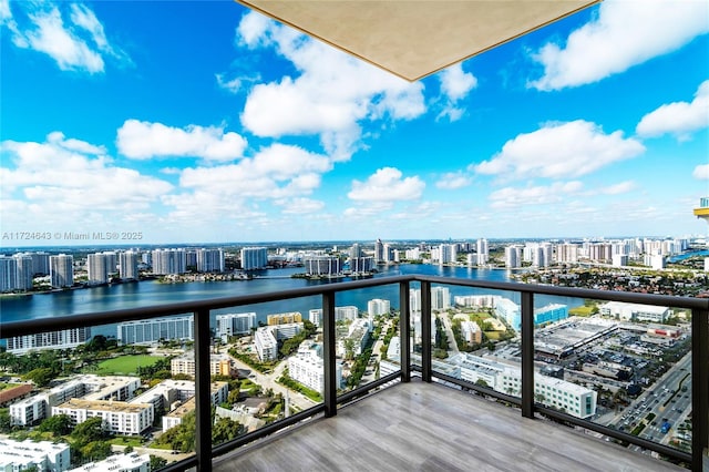 balcony with a water view