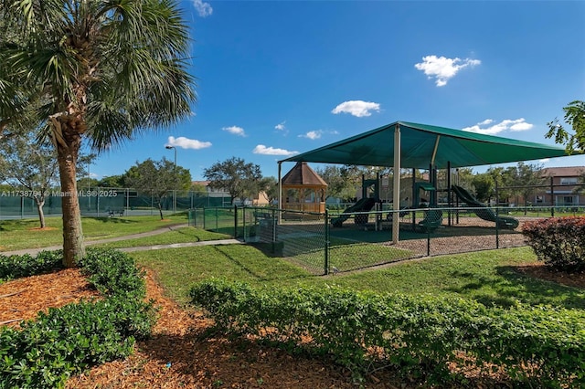 view of playground featuring a yard