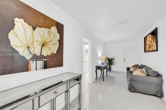 view of tiled living room