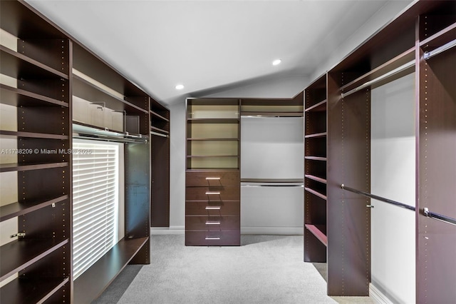 339 NE 100th St, Miami Shores, FL 33138 - walk in closet featuring vaulted ceiling and carpet floors