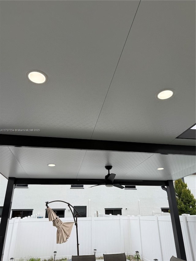 10519 W 33rd Ct Unit 10519, Hialeah, FL 33018 - exterior view of ceiling fan, recessed lighting, and fence