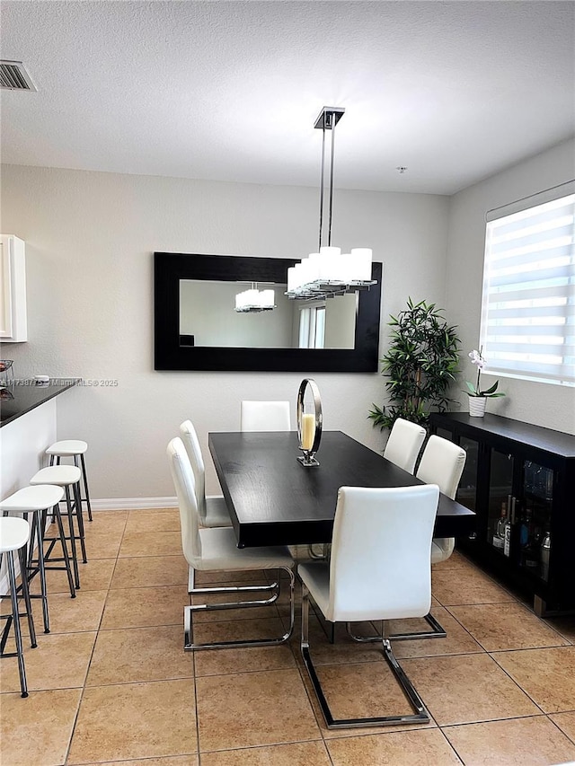 view of tiled dining room