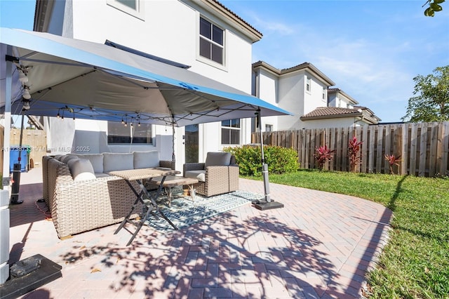 view of patio / terrace featuring outdoor lounge area