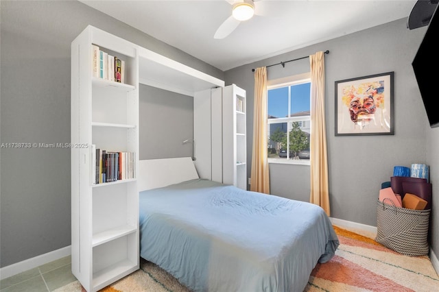 bedroom featuring ceiling fan