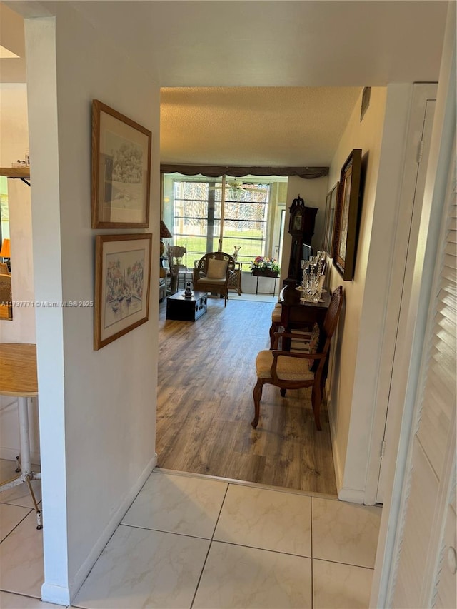 hall featuring light wood-type flooring