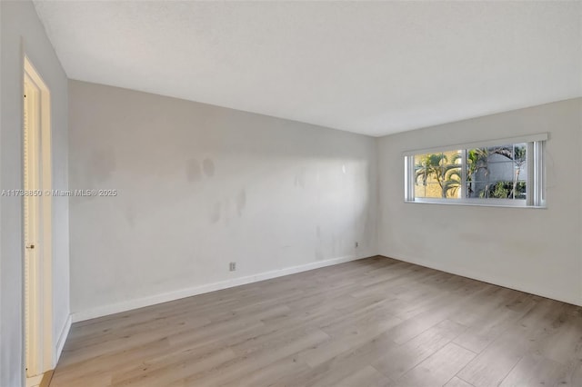 empty room featuring light wood-type flooring