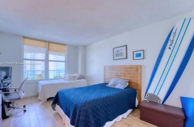 bedroom featuring light hardwood / wood-style flooring