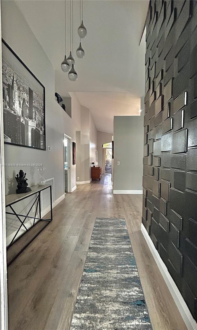 hall featuring wood-type flooring