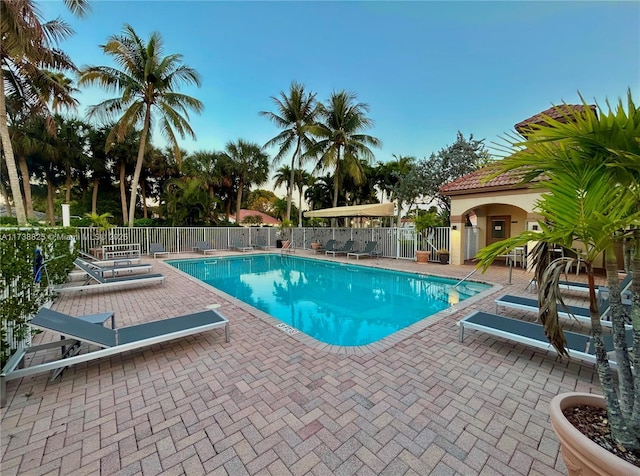 view of pool with a patio area