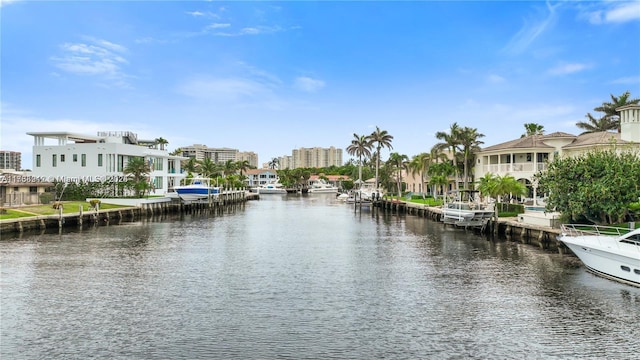 property view of water featuring a dock