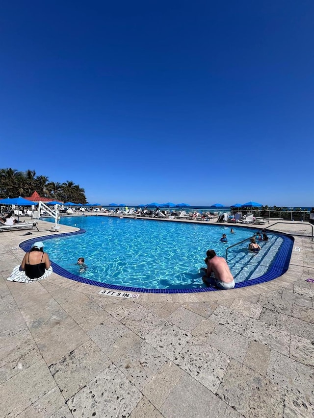 view of pool with a patio