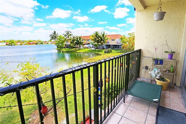 balcony with a water view