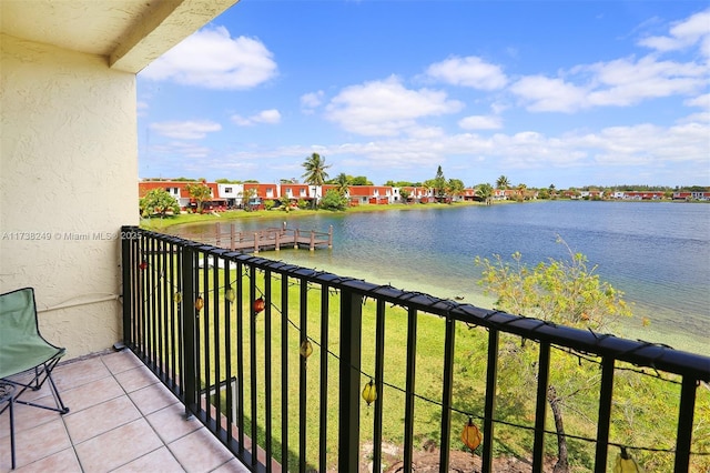 balcony with a water view