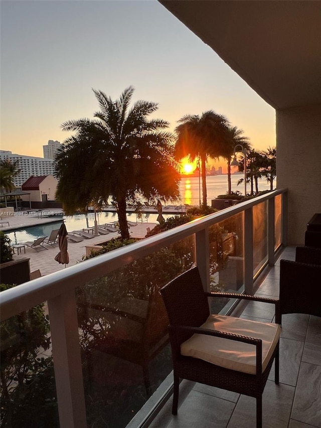 1155 Brickell Bay Dr Unit 704, Miami, FL 33131 - view of balcony at dusk