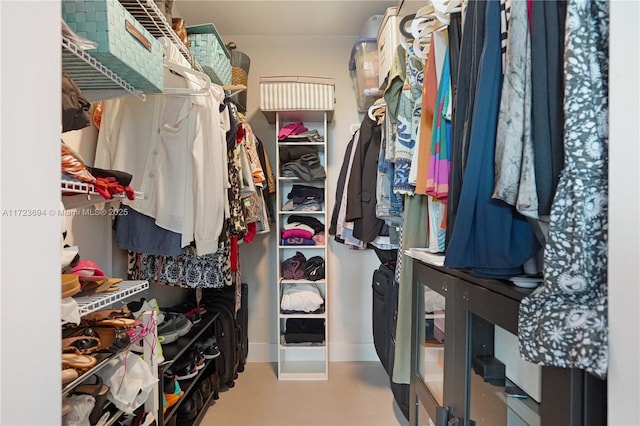 view of walk in closet