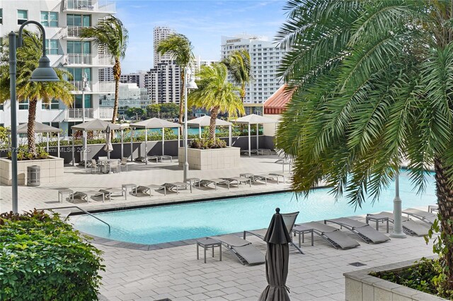 1155 Brickell Bay Dr Unit 704, Miami, FL 33131 - community pool with a patio area