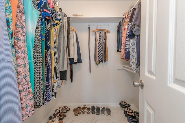 view of walk in closet