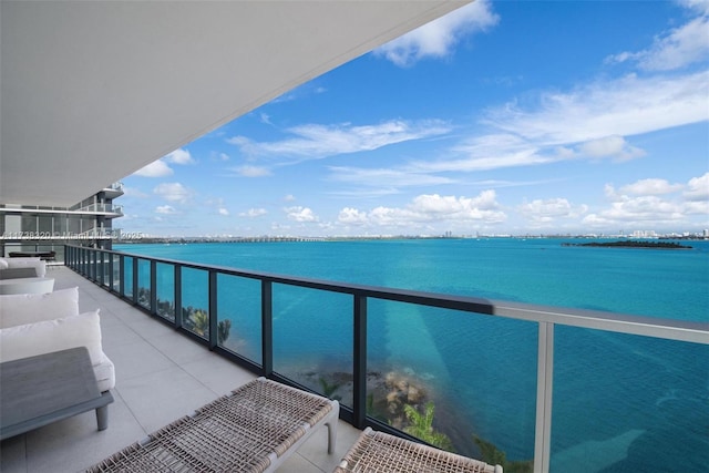 balcony with a water view