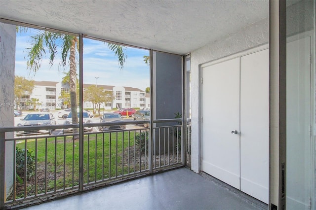 interior space with a residential view