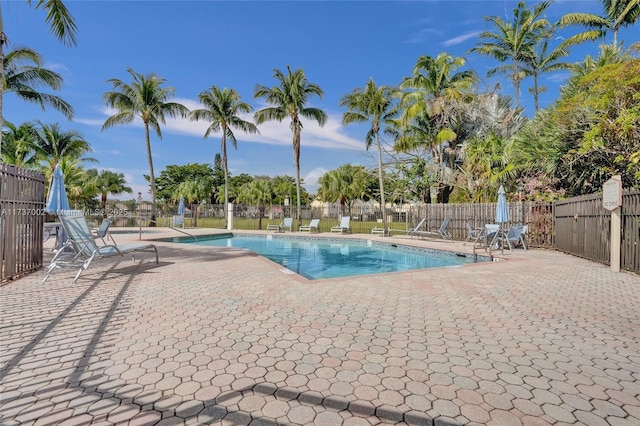 view of pool with a patio