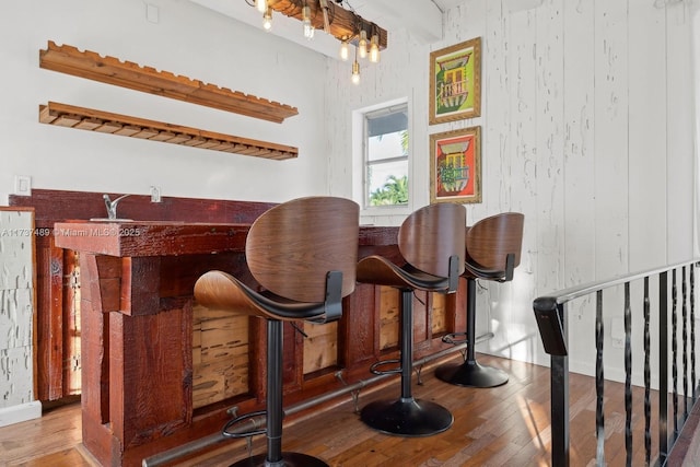 bar featuring wood finished floors