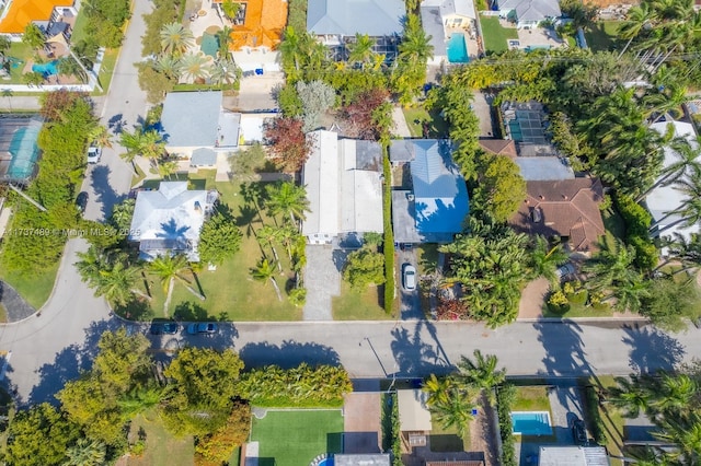 bird's eye view with a residential view