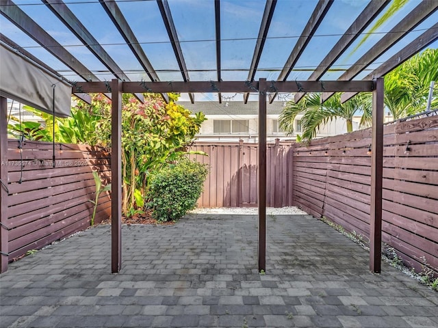 view of patio / terrace featuring a pergola