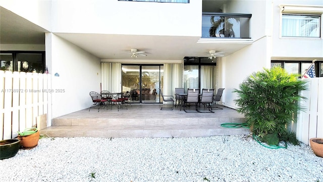 view of patio / terrace with ceiling fan