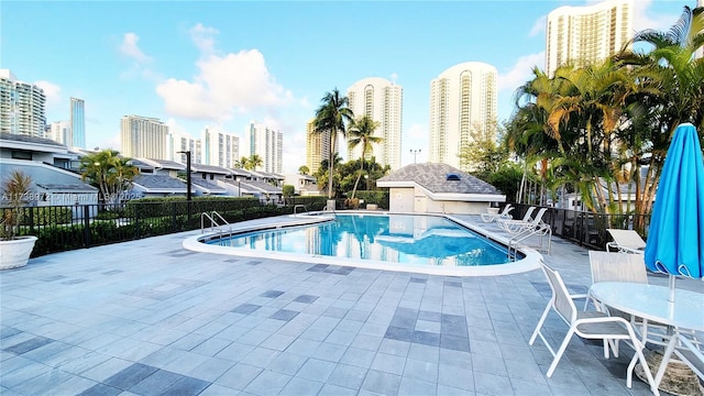 view of pool with a patio