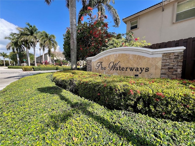 view of community sign