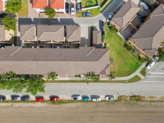 aerial view with a residential view