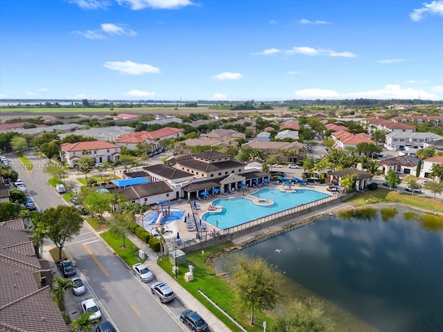 bird's eye view with a residential view