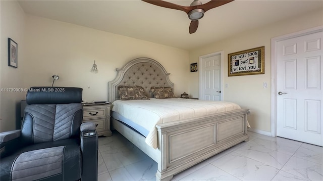 bedroom with ceiling fan