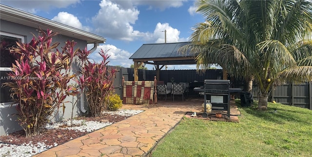 view of yard with a gazebo