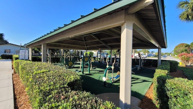 view of community featuring a gazebo