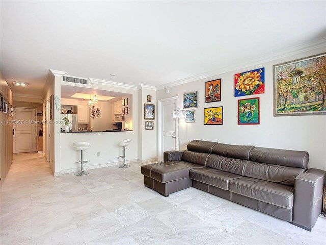 3400 SW 27th Ave Unit 302, Miami, FL 33133 - living room with crown molding