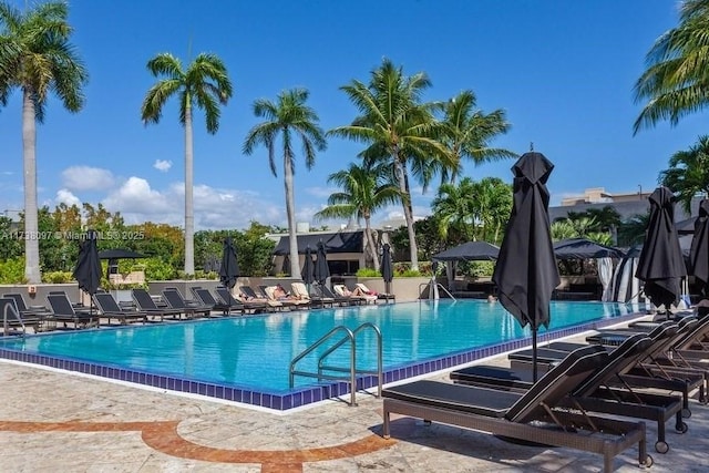 view of pool with a patio area