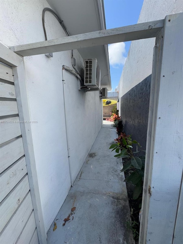 view of property exterior featuring ac unit