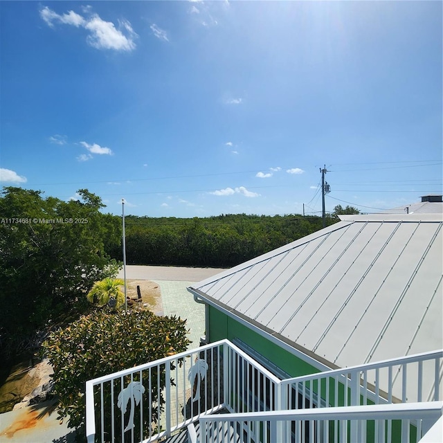 exterior space with a standing seam roof and metal roof