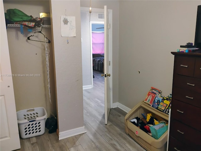 interior space with light wood-type flooring