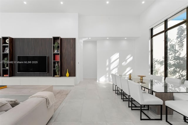 view of tiled dining area